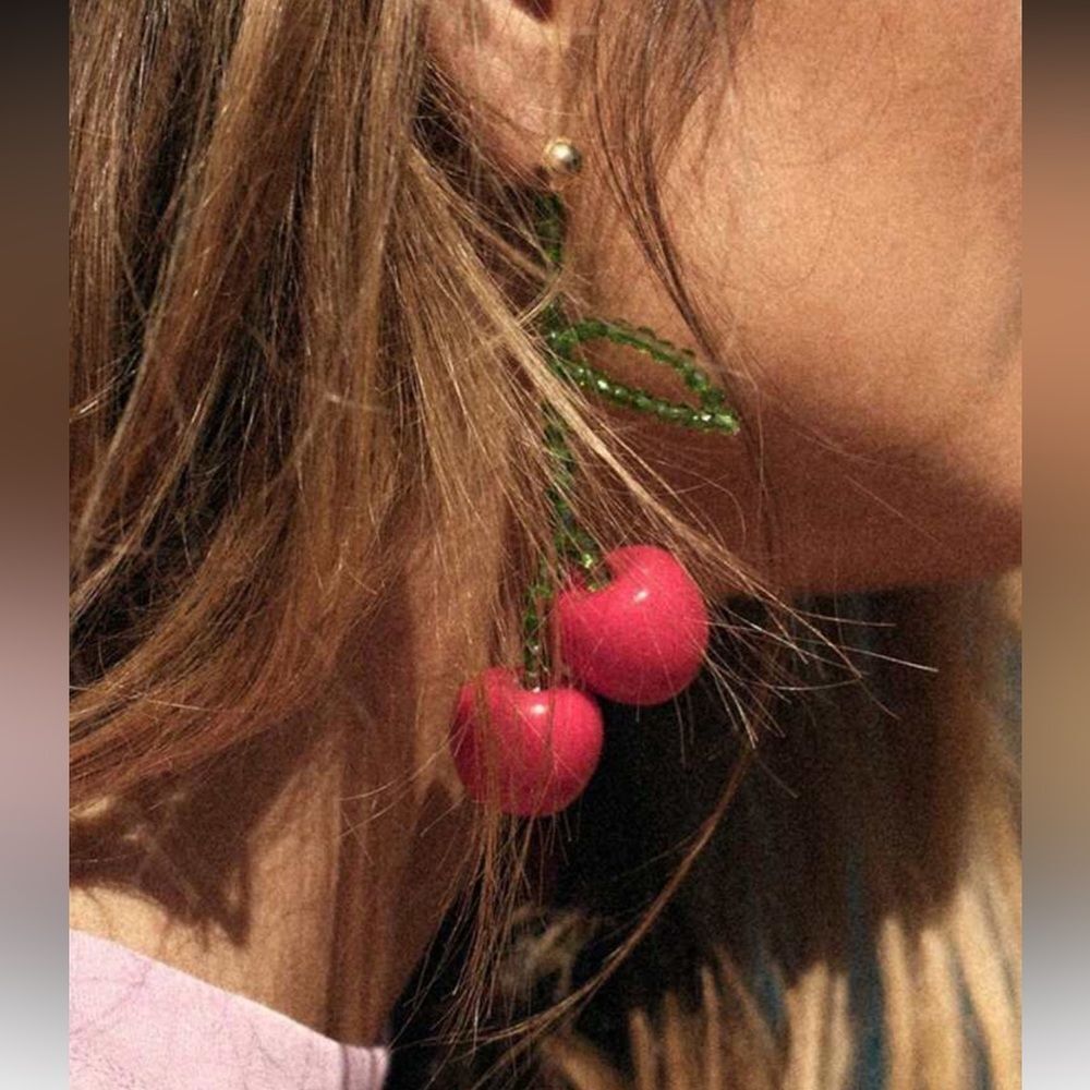 Cherry drop Earrings  N1479